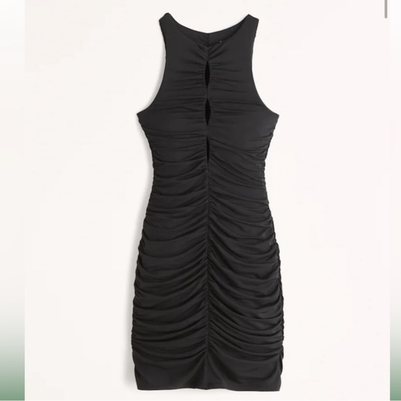 ABERCROMBIE Black Ruched Dress NWT - Picture 6 of 13